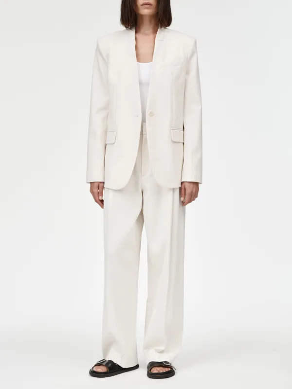 Collarless Blazer in Ivory sold by MARIA McMANUS