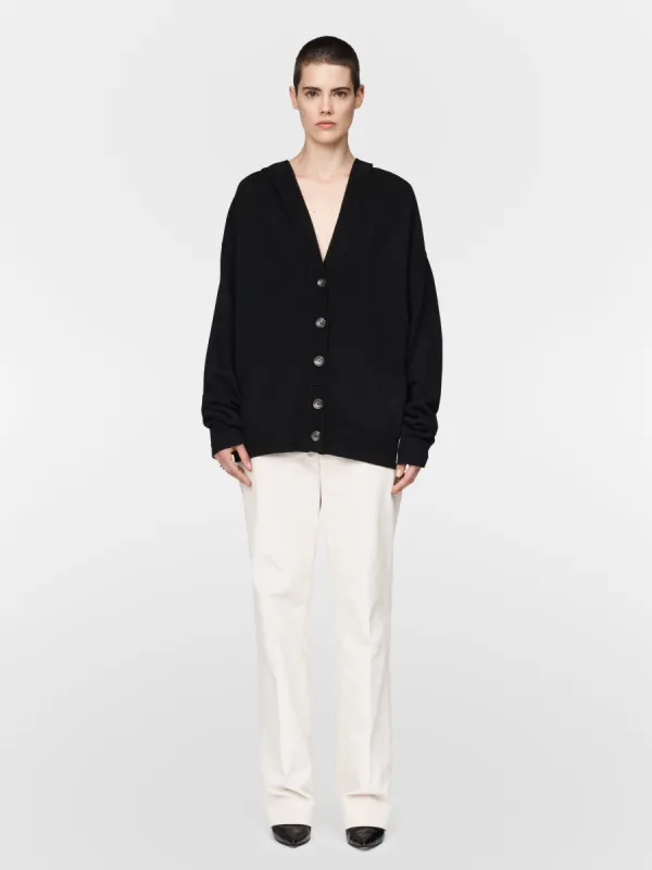 Hooded Cardigan in Black sold by MARIA McMANUS