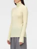 Ribbed Sleeve Turtle Neck in Lemonade sold by MARIA McMANUS