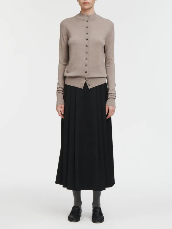 Pleat Front Full Skirt in Black sold by MARIA McMANUS