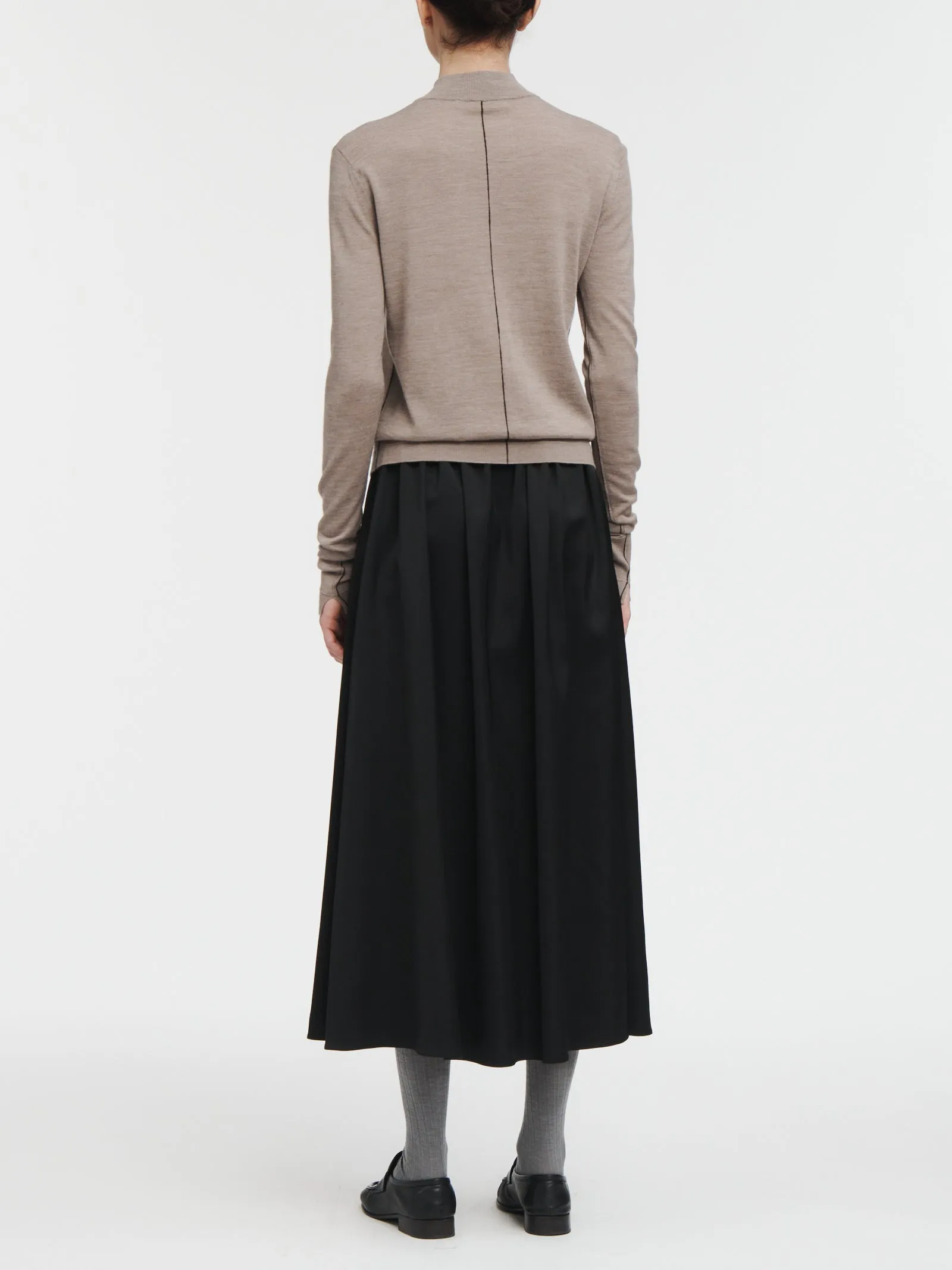 Pleat Front Full Skirt in Black sold by MARIA McMANUS product image thumbnail 3