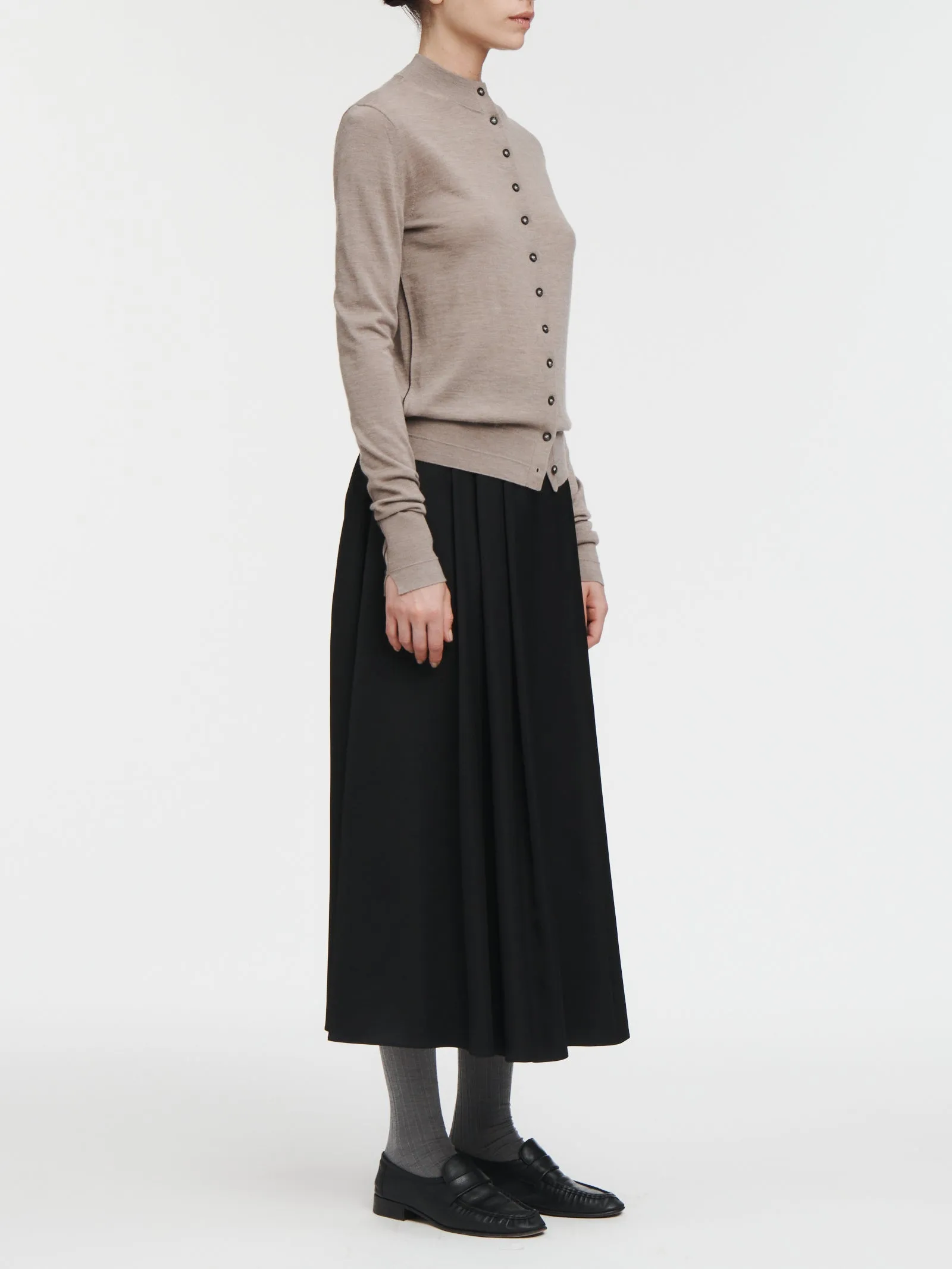 Pleat Front Full Skirt in Black sold by MARIA McMANUS product image thumbnail 2