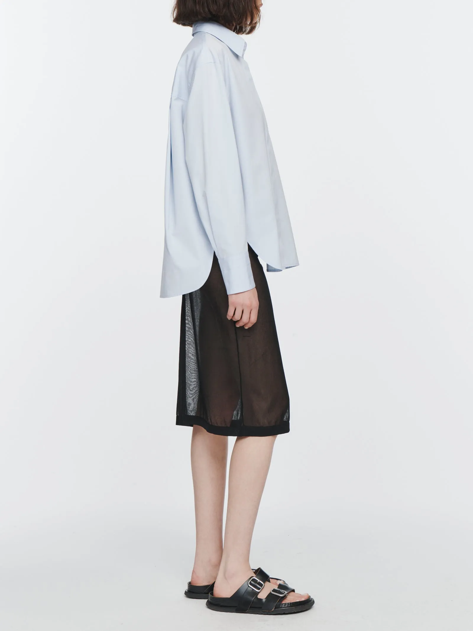 Oversized Covered Placket Shirt in Periwinkle sold by MARIA McMANUS product image thumbnail 3