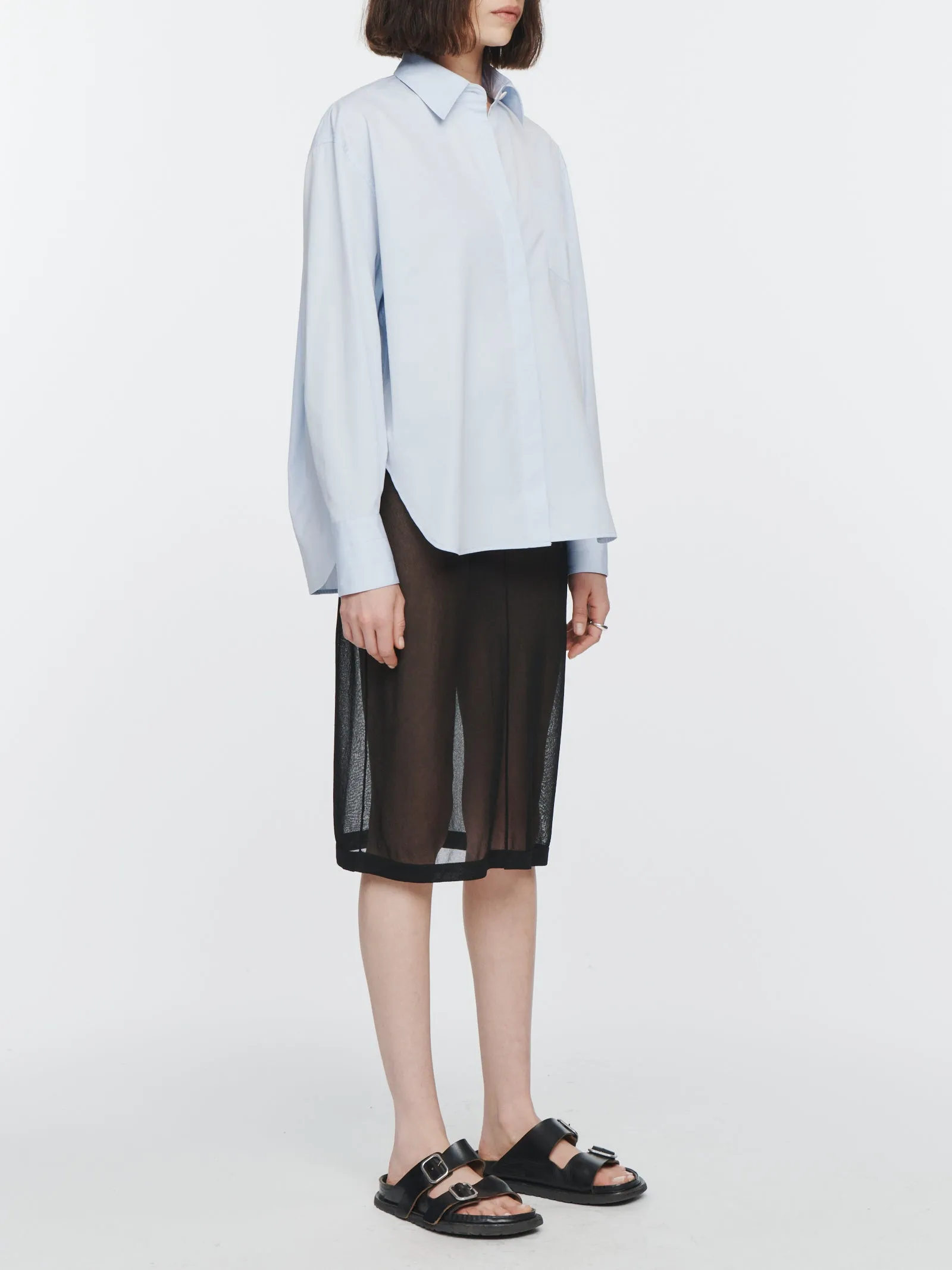 Oversized Covered Placket Shirt in Periwinkle sold by MARIA McMANUS product image thumbnail 2