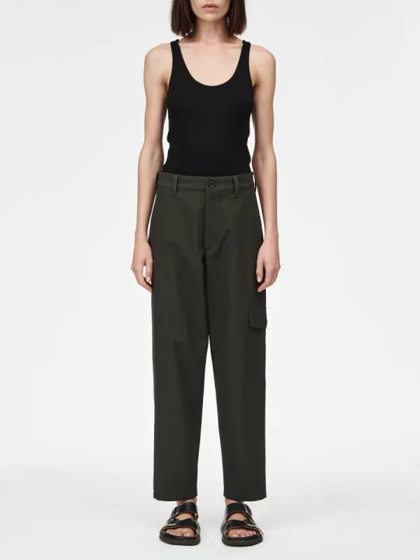 Cropped Cargo Pant in Seaweed made by MARIA McMANUS