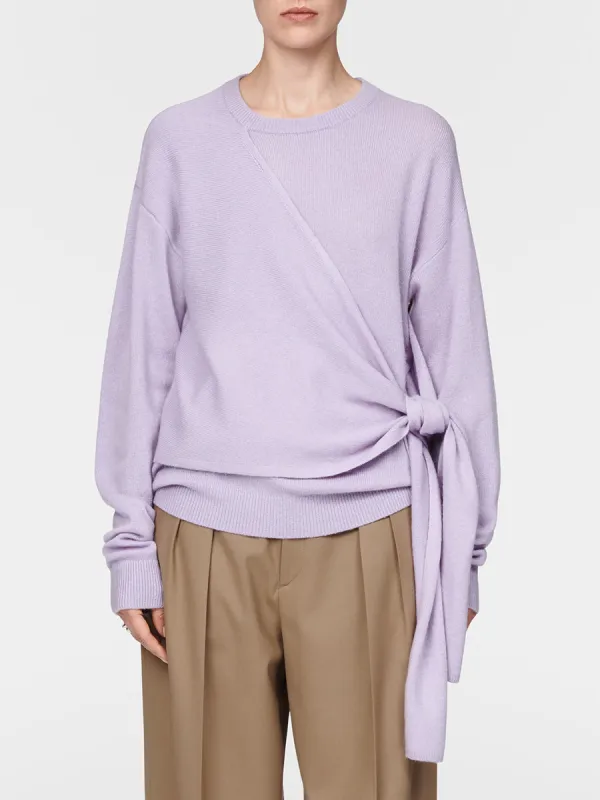 Knot Crewneck in Lilac made by MARIA McMANUS
