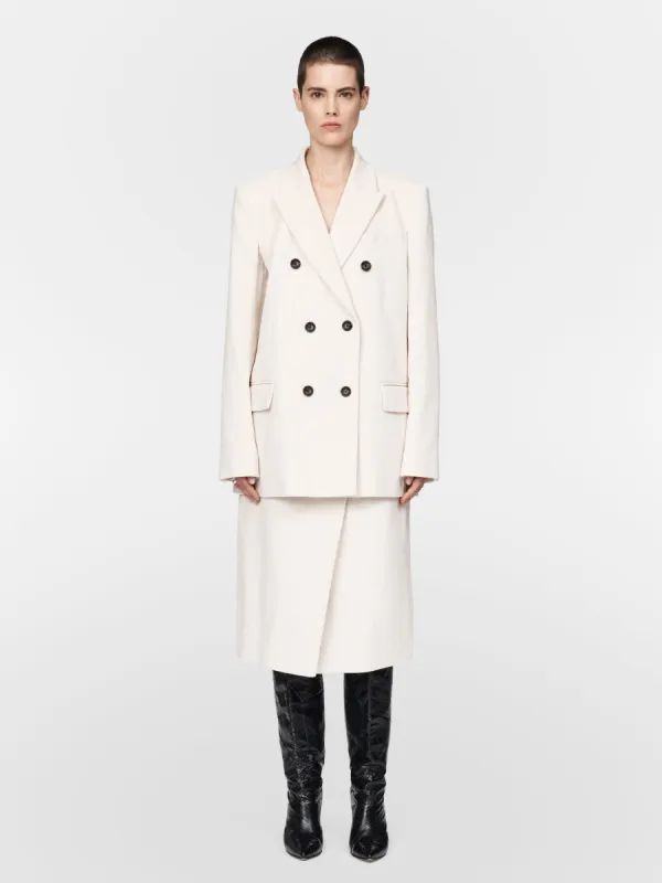 Oversized Double Breasted Jacket in Ivory sold by MARIA McMANUS