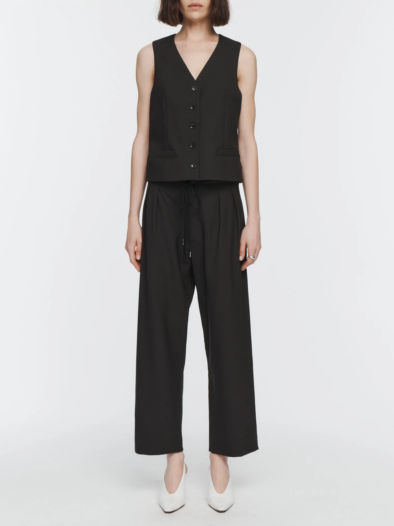 Tailored Vest in Chocolate sold by MARIA McMANUS