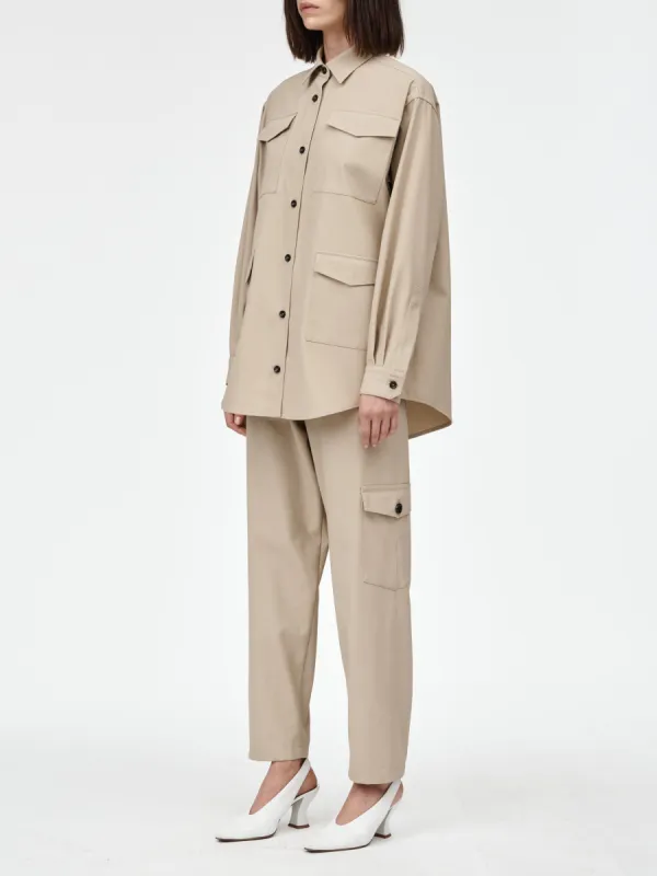 Cropped Cargo Pant in Sand made by MARIA McMANUS