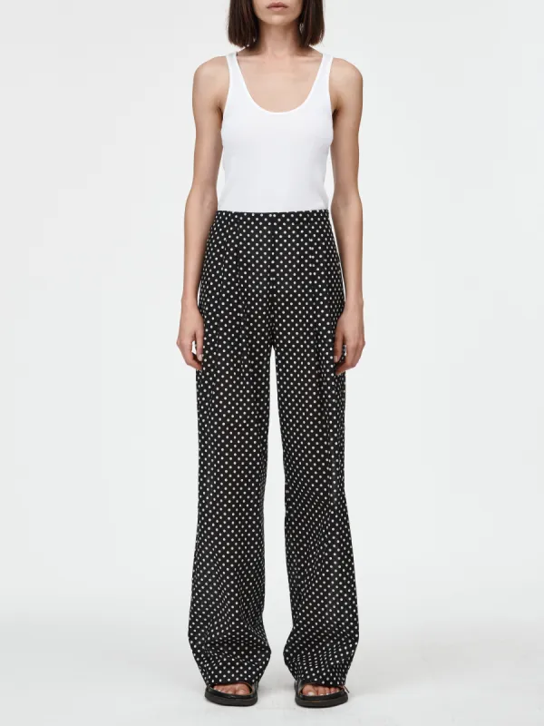Pj Trouser in Black & Ivory Polkadot made by MARIA McMANUS
