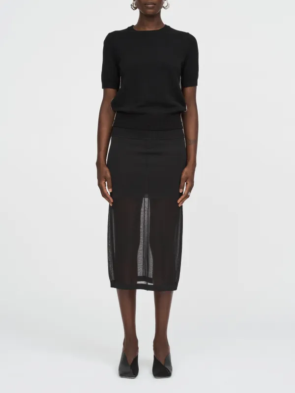 Sheer Tube Skirt in Black made by MARIA McMANUS