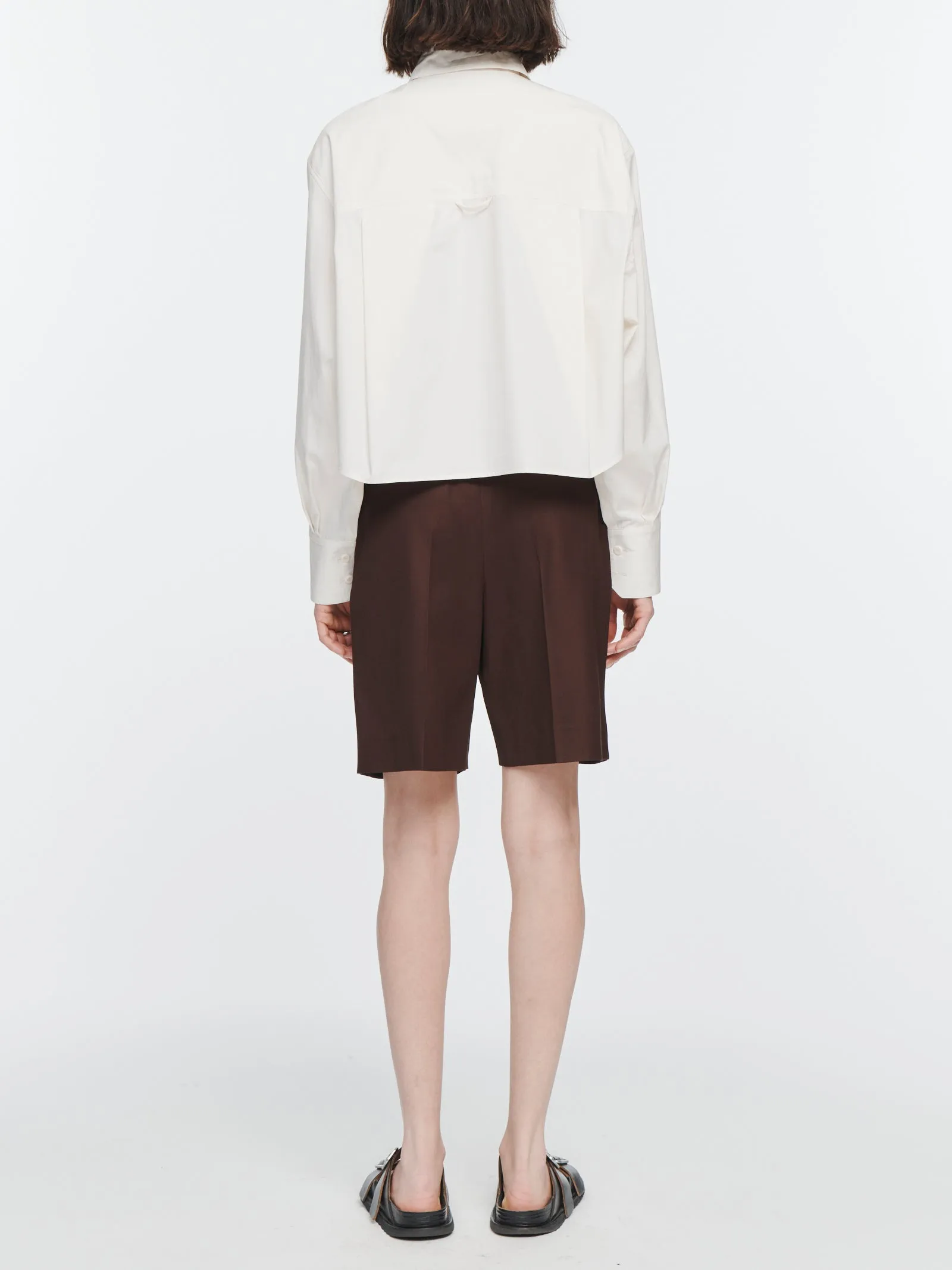 Cropped Oversized Shirt in White sold by MARIA McMANUS product image thumbnail 4
