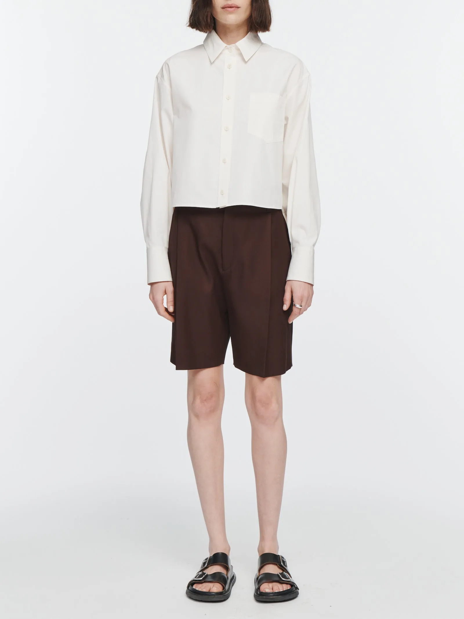 Cropped Oversized Shirt in White sold by MARIA McMANUS product image thumbnail 2
