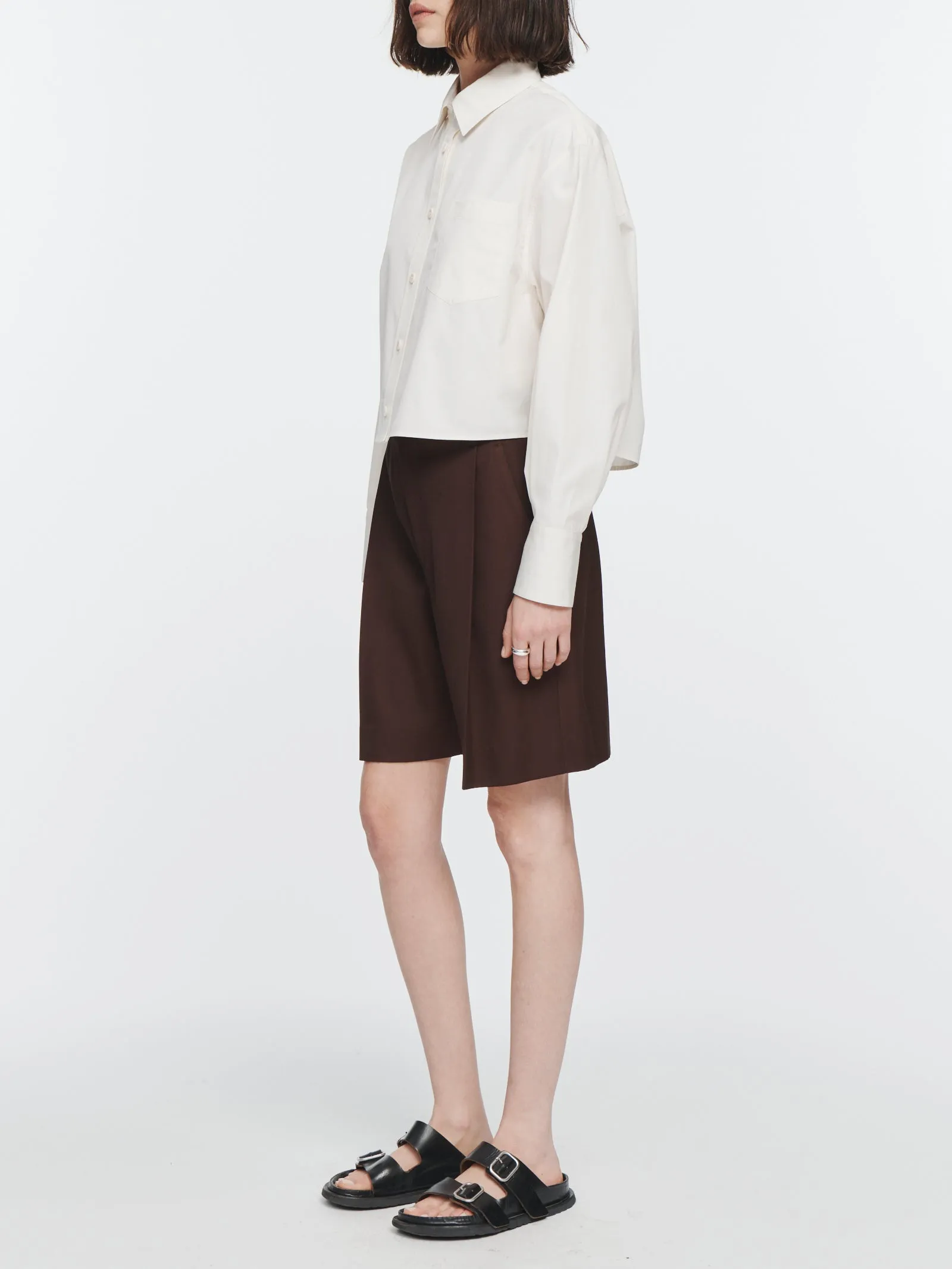 Cropped Oversized Shirt in White sold by MARIA McMANUS product image thumbnail 3