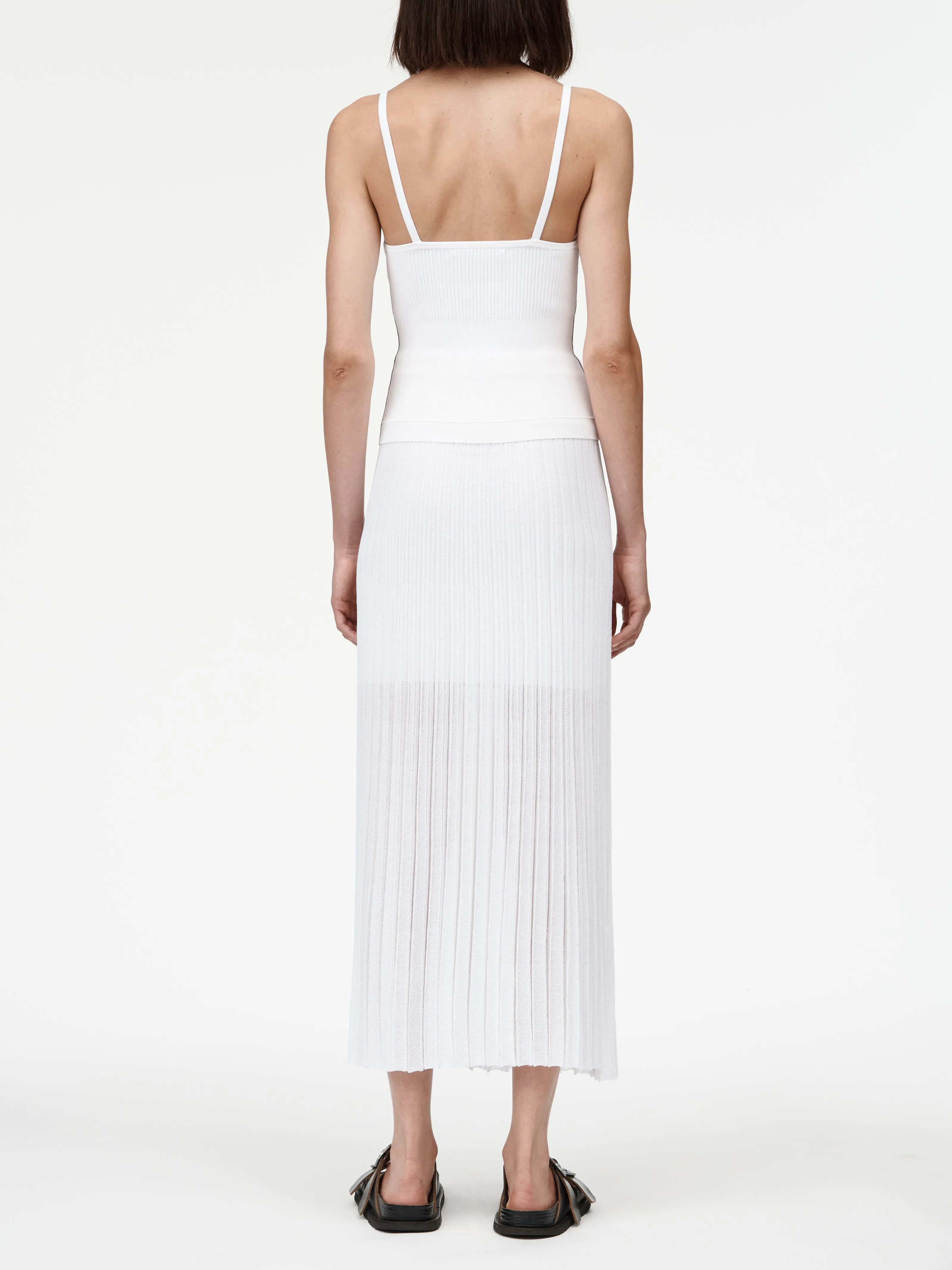 Sheer Pleat Skirt in White sold by MARIA McMANUS product image thumbnail 4