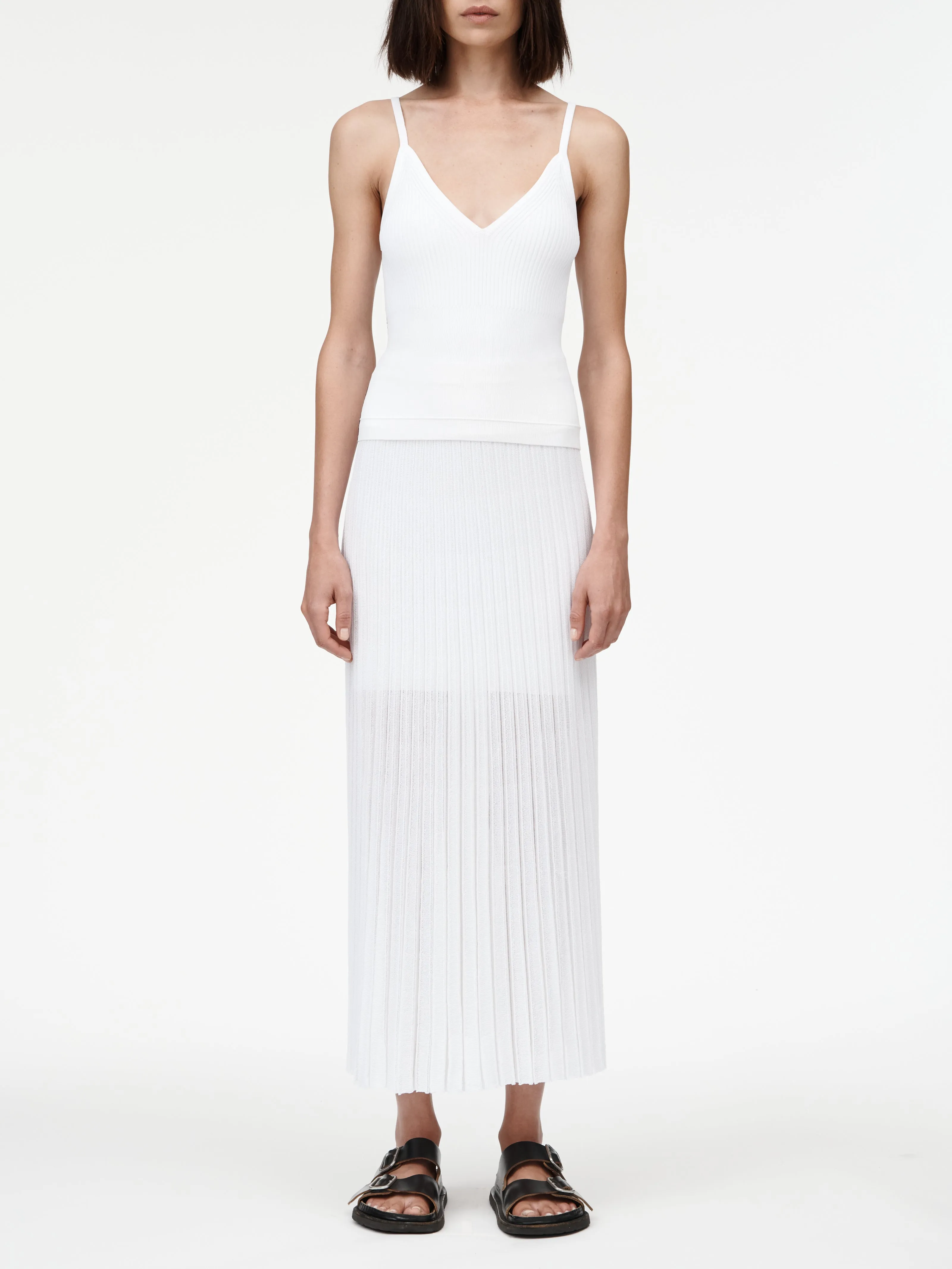 Sheer Pleat Skirt in White sold by MARIA McMANUS product image thumbnail 2
