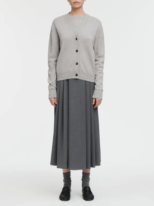 Classic V Cardigan in Heather Grey made by MARIA McMANUS