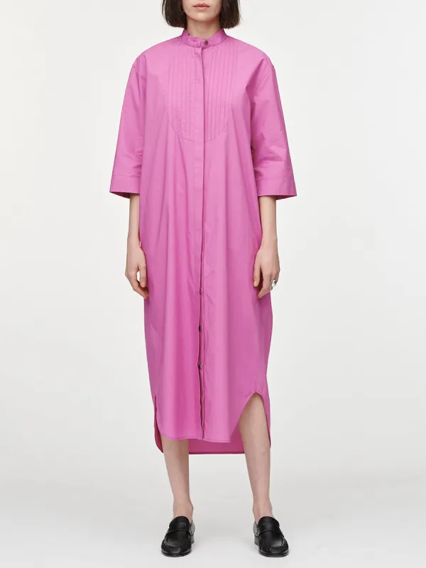 Banded Collar Dress in Fuschia Pink sold by MARIA McMANUS