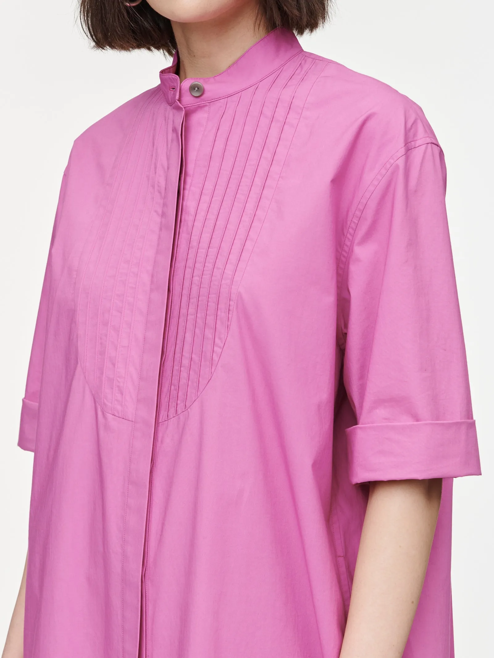 Banded Collar Dress in Fuschia Pink sold by MARIA McMANUS product image thumbnail 3