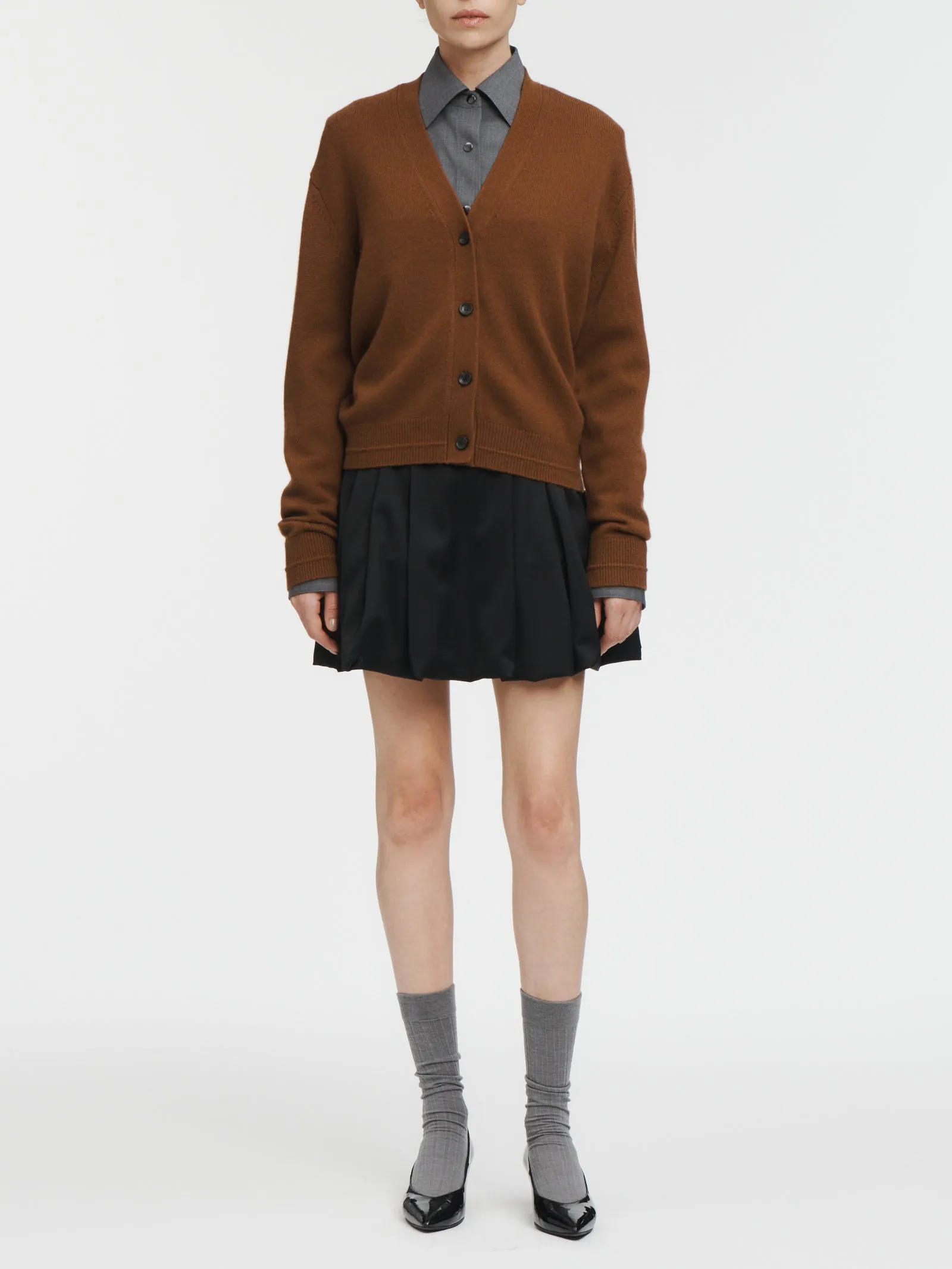 Classic V Cardigan in Vicuna sold by MARIA McMANUS