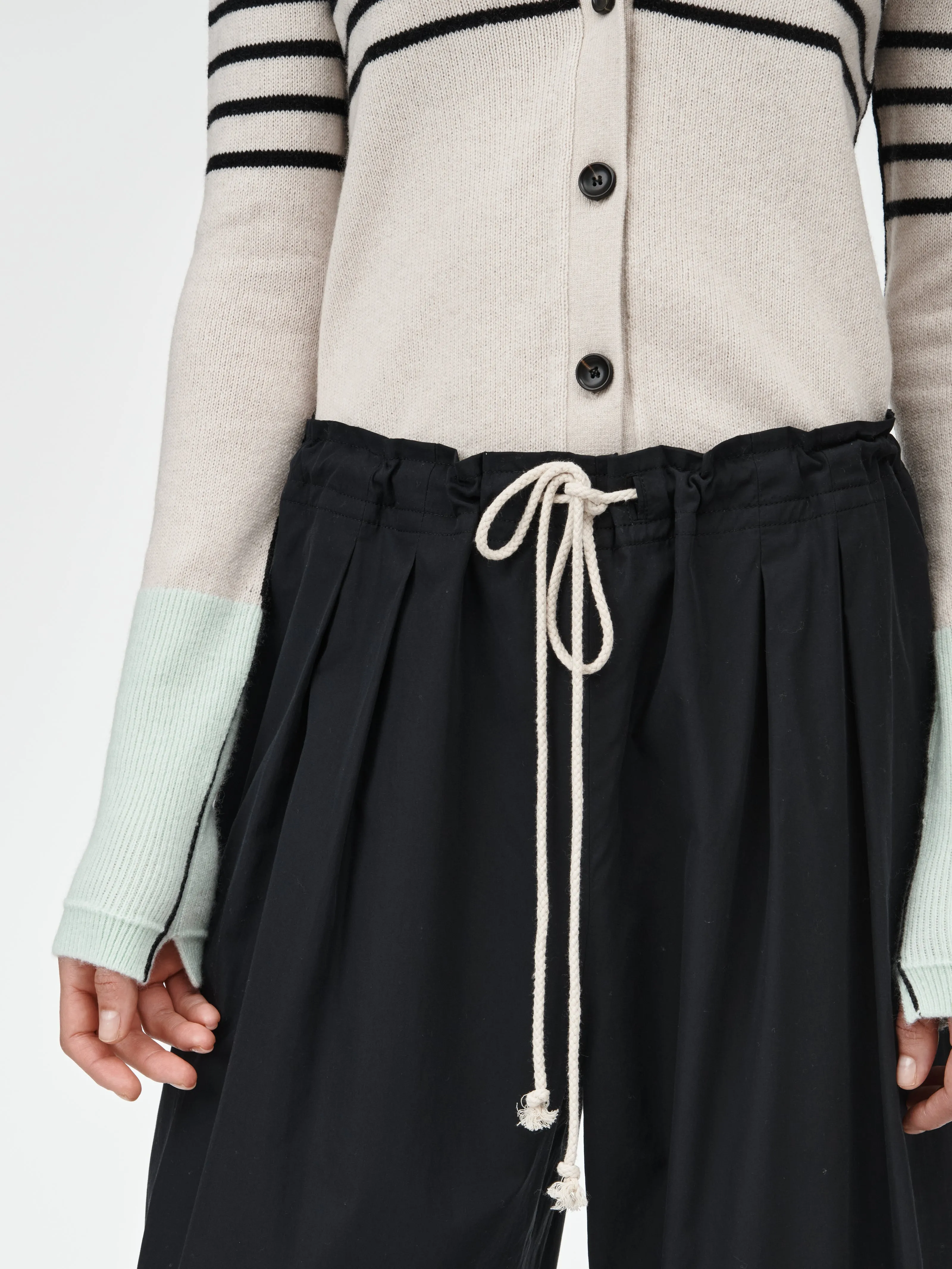 Crop Drawstring Pleat Front Pant in Black sold by MARIA McMANUS product image thumbnail 2