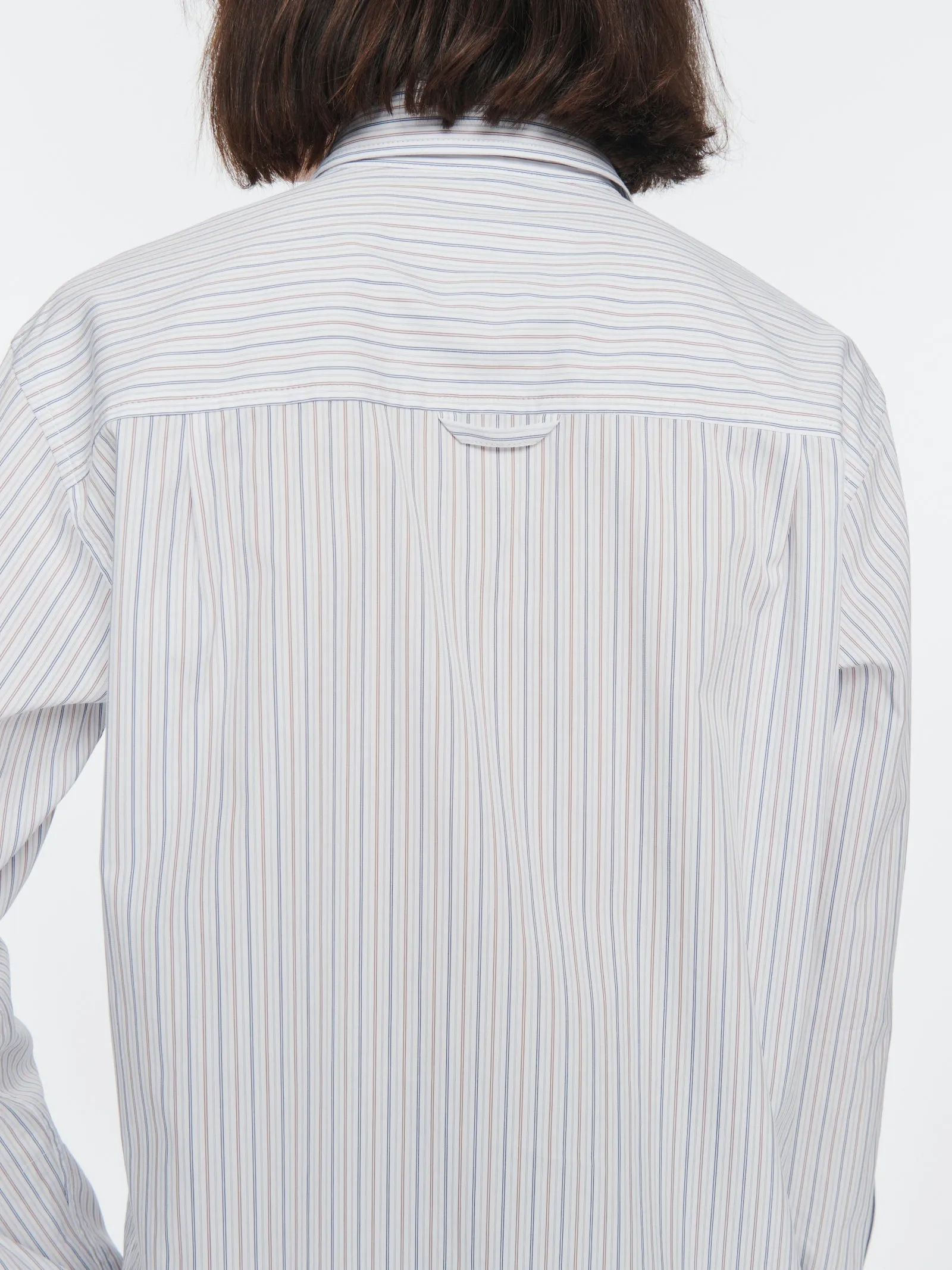 Striped Tunic Shirt in White / Blue / Brown Stripe sold by MARIA McMANUS product image thumbnail 4