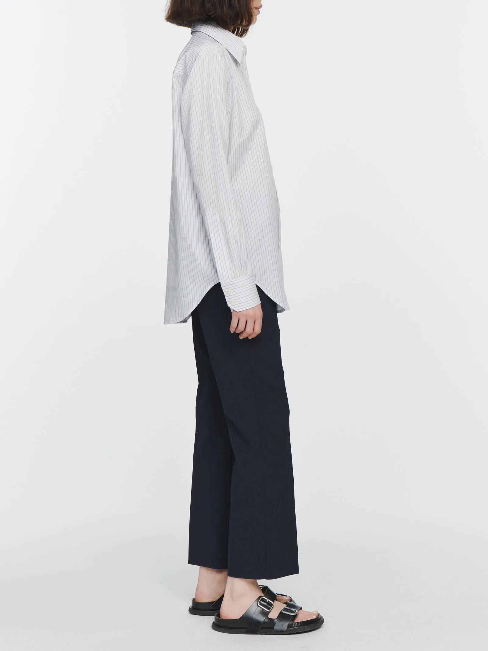 Striped Tunic Shirt in White / Blue / Brown Stripe sold by MARIA McMANUS product image thumbnail 2