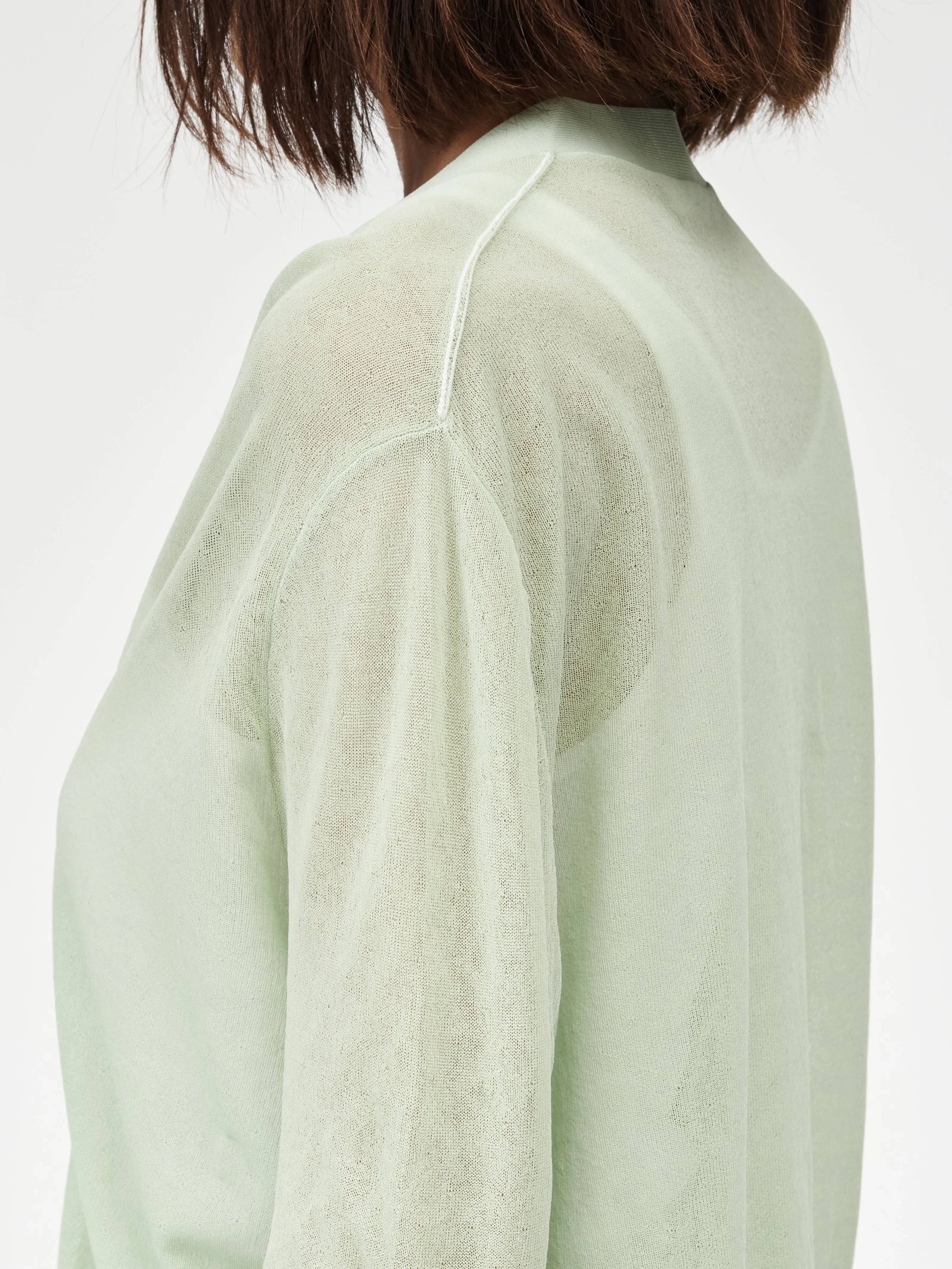 Sheer Cardigan in Aegean Green sold by MARIA McMANUS product image thumbnail 4