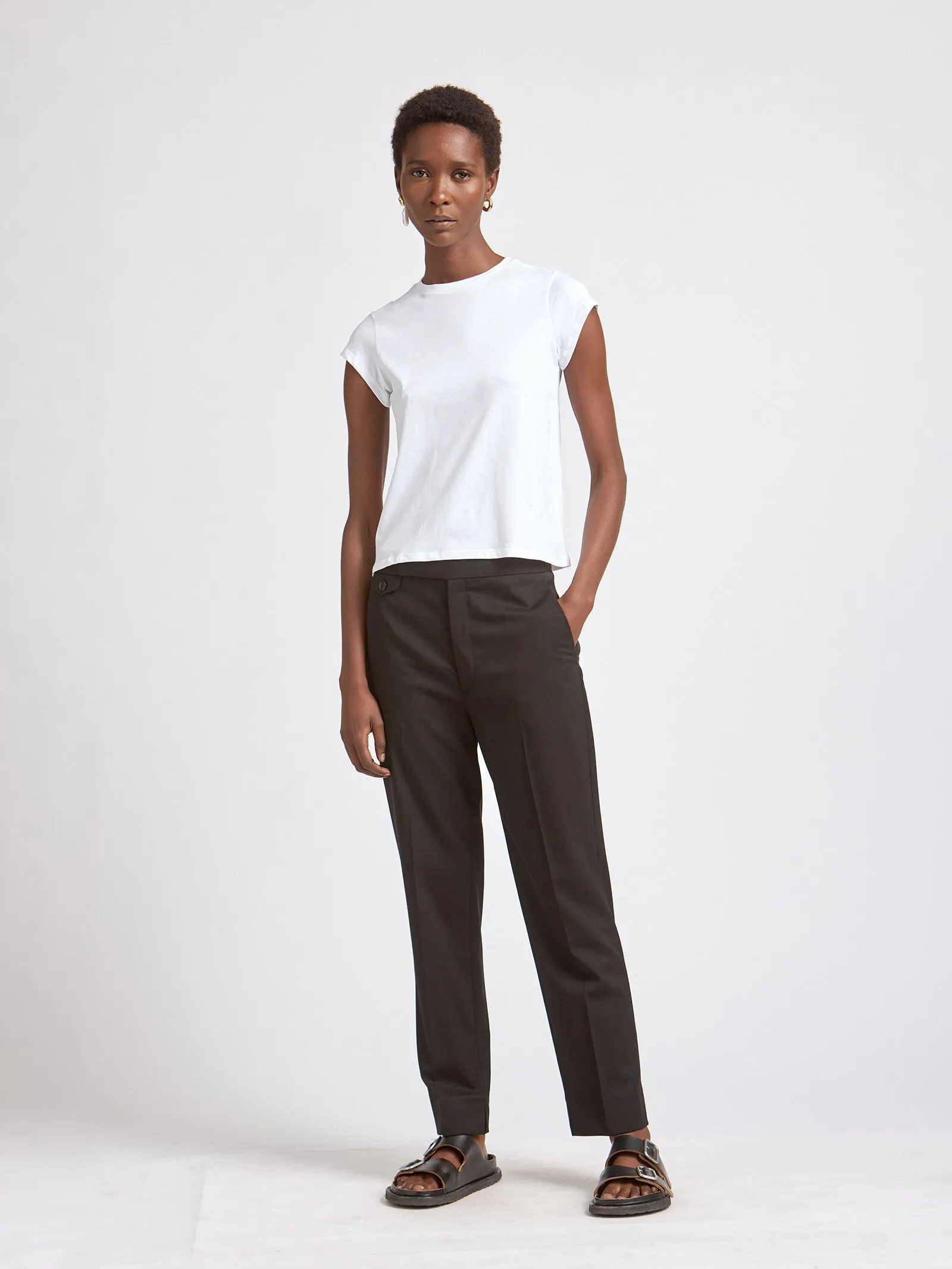 Mm X Emc Organic Cotton Embroidery T-Shirt in White sold by MARIA McMANUS