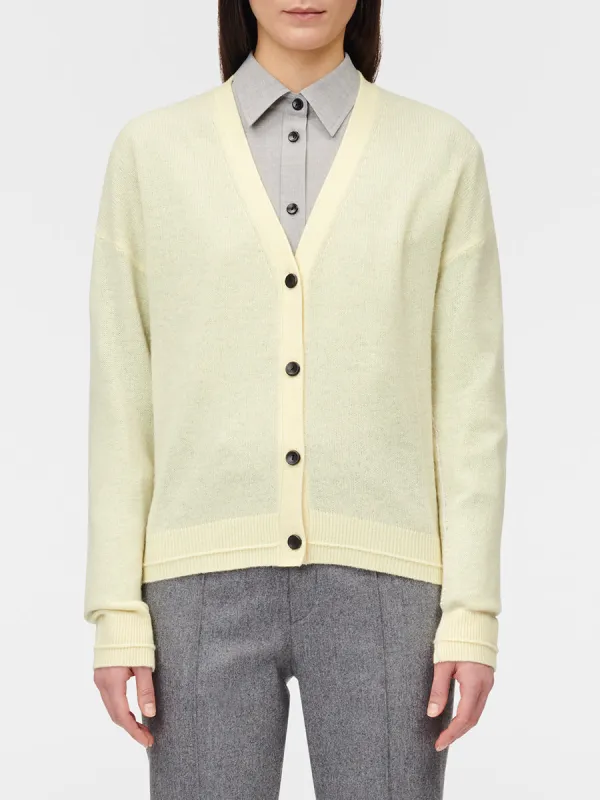 Featherweight Boyfriend Cardigan in Lemonade sold by MARIA McMANUS
