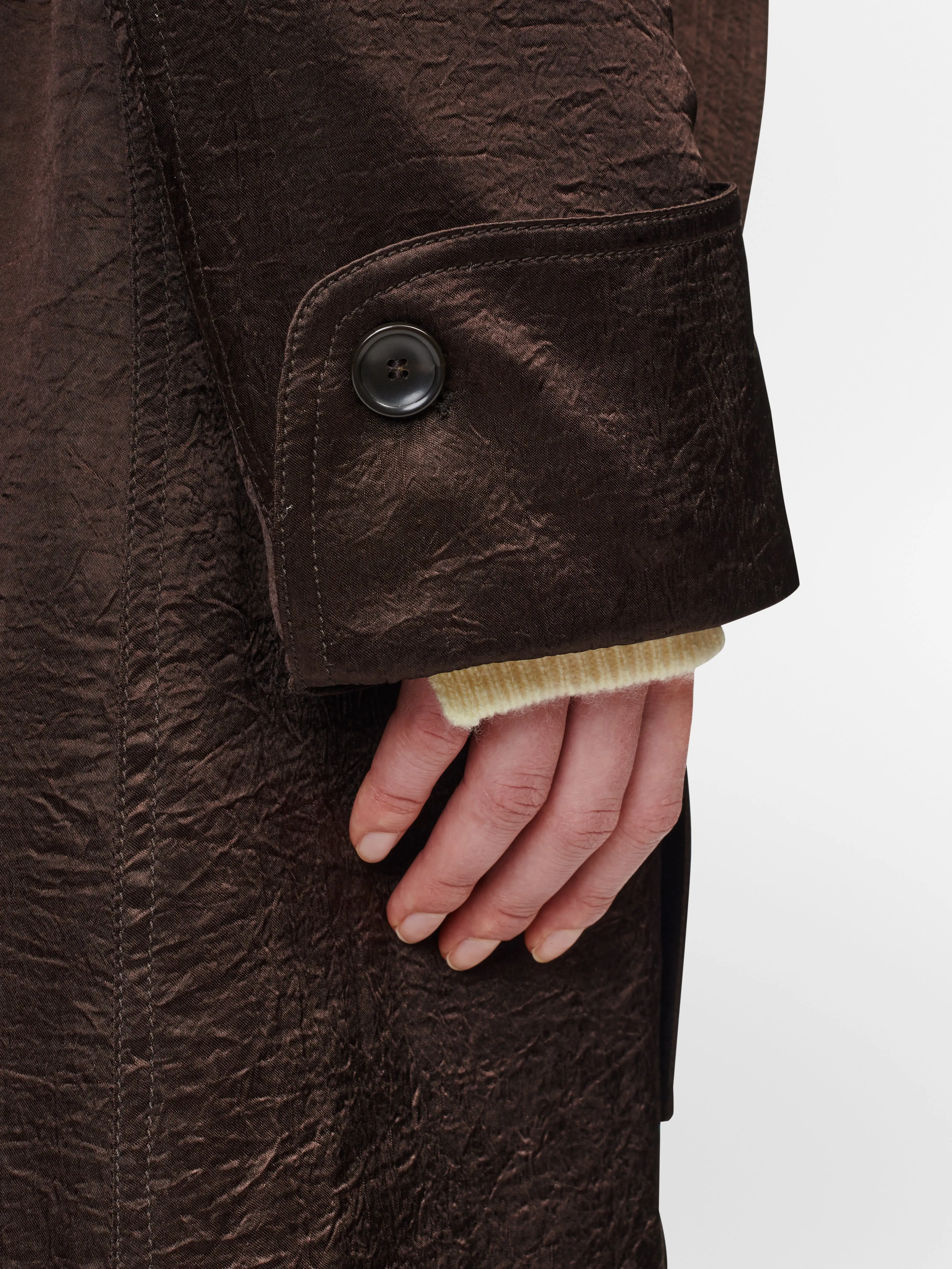 Quilted Trench Coat in Chocolate sold by MARIA McMANUS product image thumbnail 5