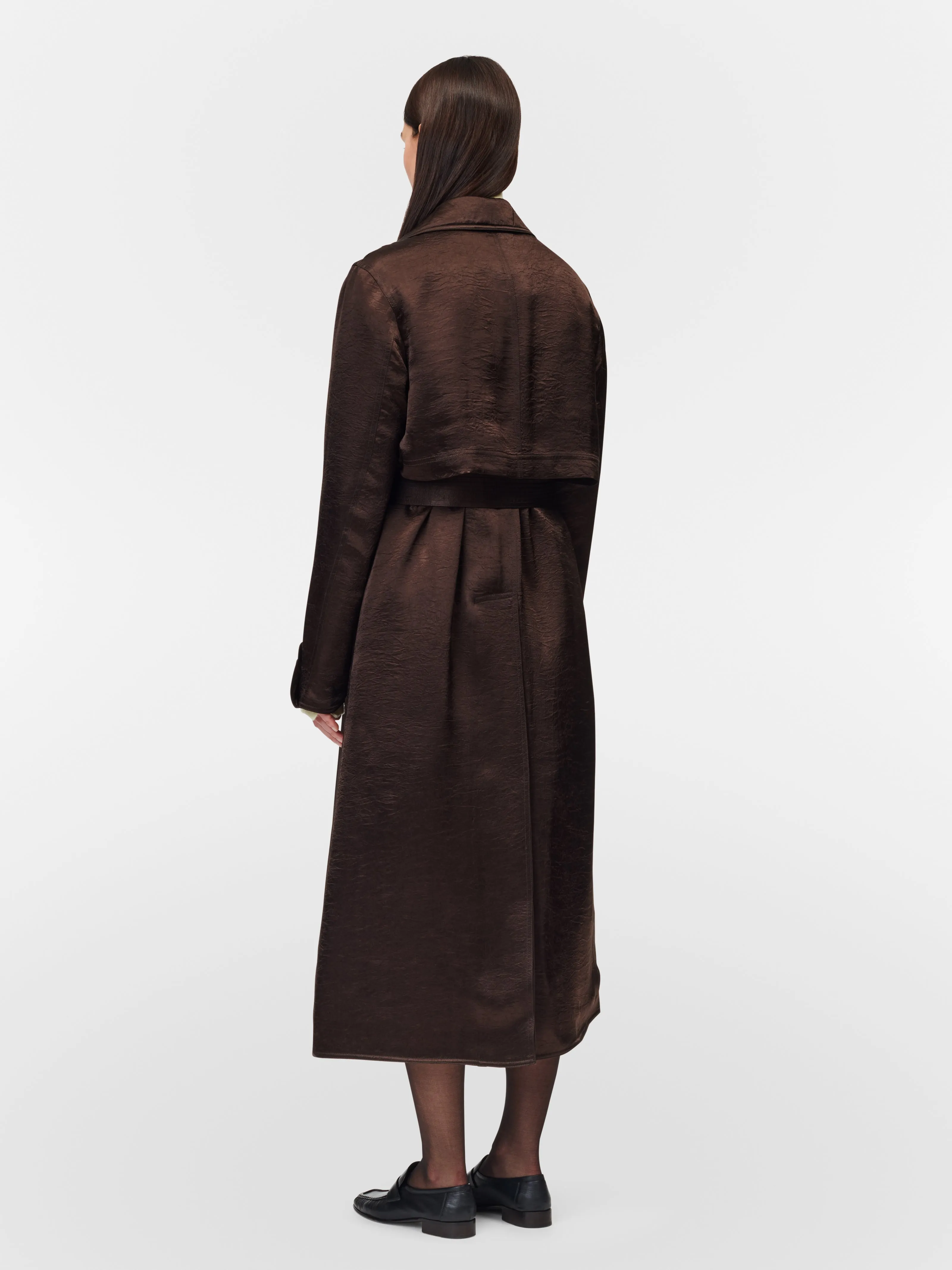 Quilted Trench Coat in Chocolate sold by MARIA McMANUS product image thumbnail 3