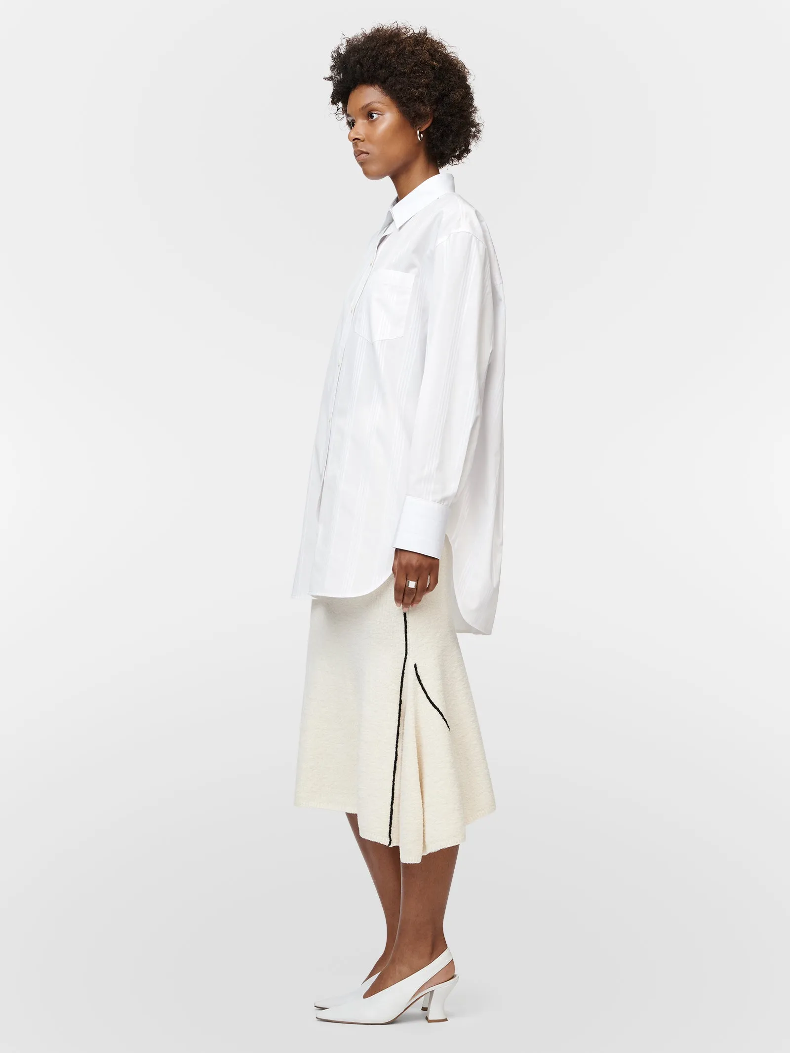 Asymmetric Fluted Skirt in Ivory sold by MARIA McMANUS product image thumbnail 2