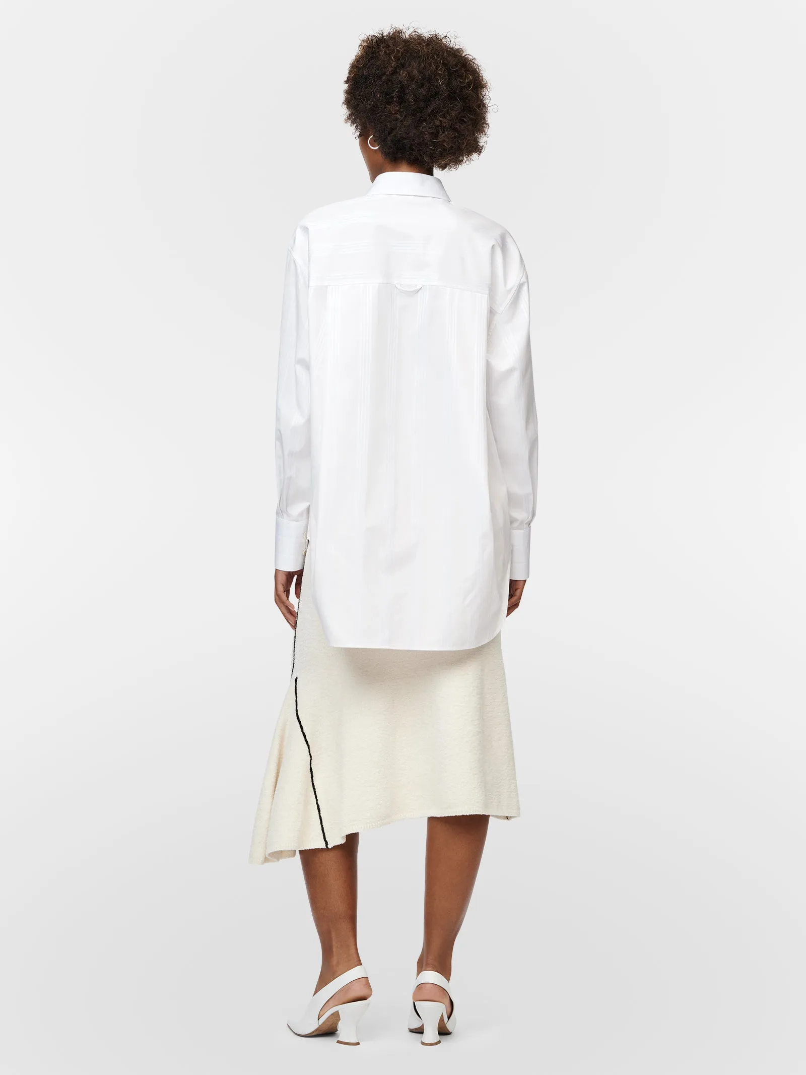 Asymmetric Fluted Skirt in Ivory sold by MARIA McMANUS product image thumbnail 3