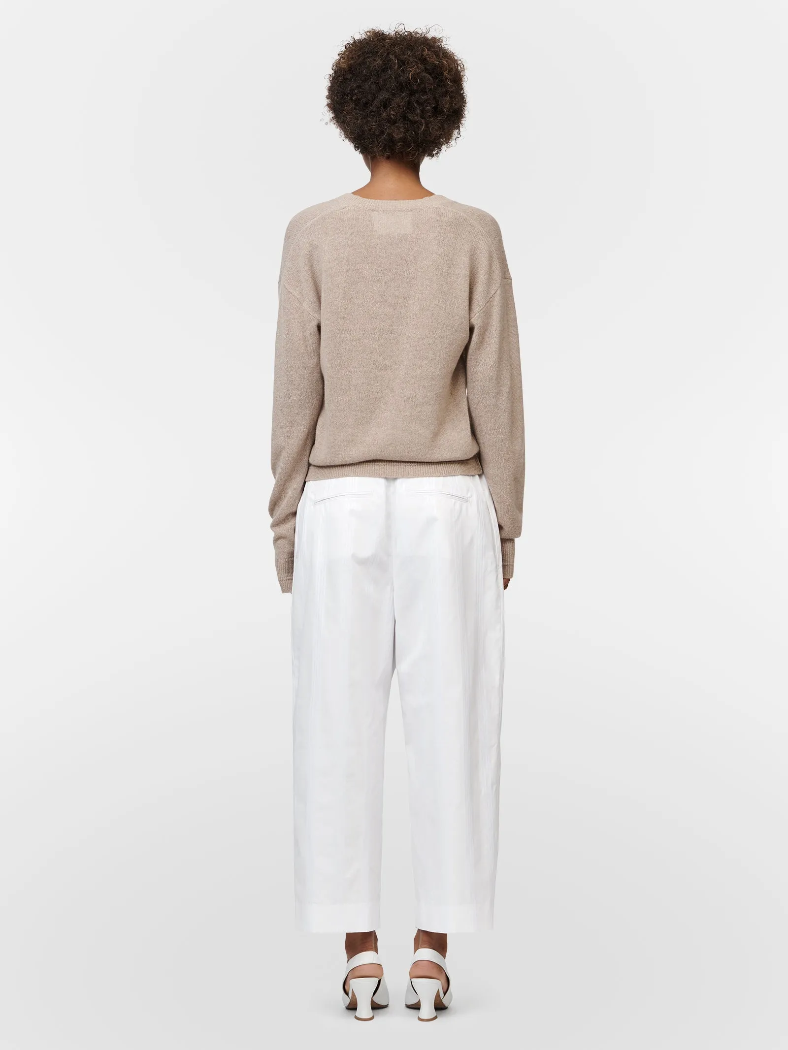 Drawstring Pant in Ivory & White Stripe sold by MARIA McMANUS product image thumbnail 3