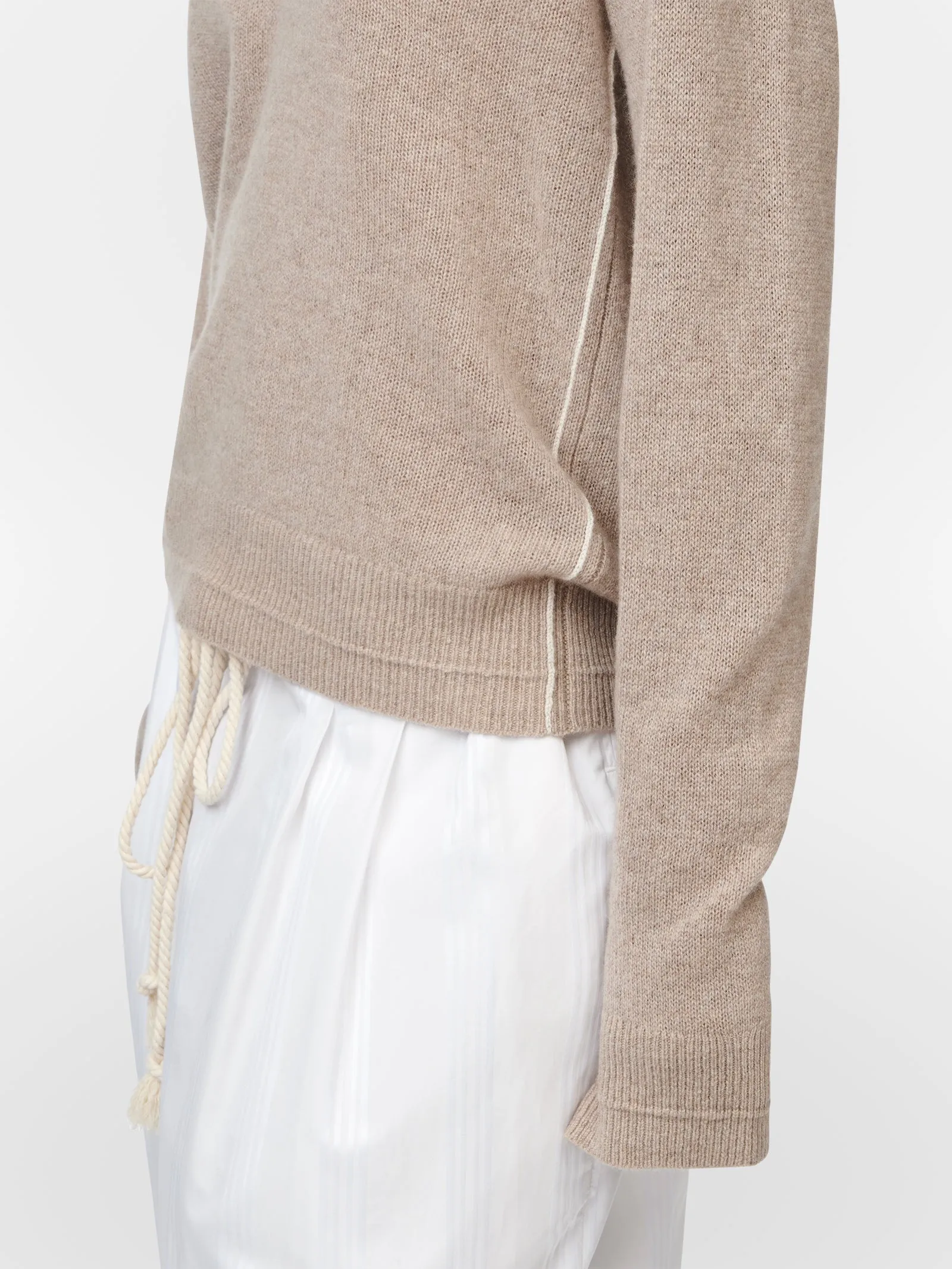 Drawstring Pant in Ivory & White Stripe sold by MARIA McMANUS product image thumbnail 4