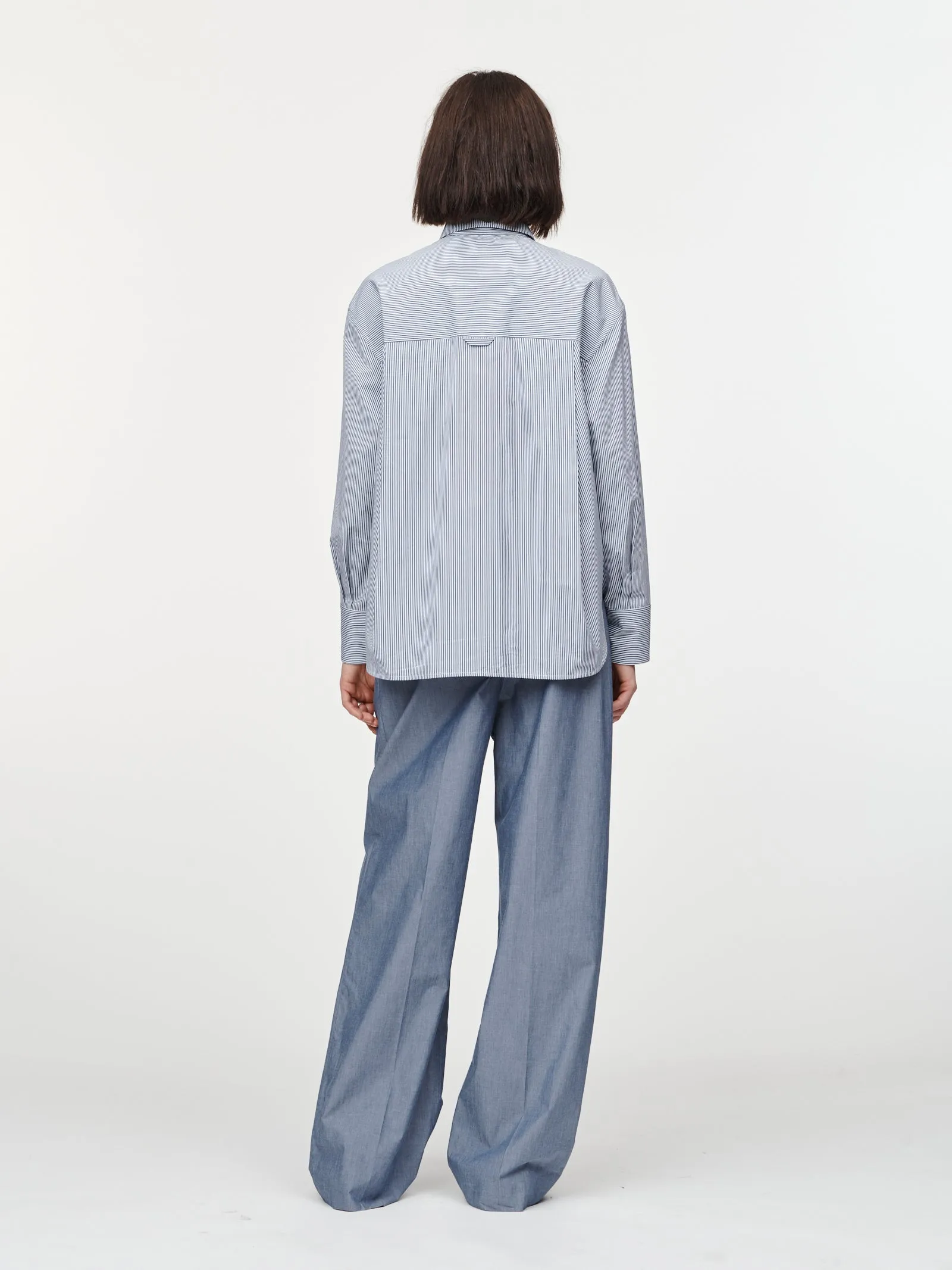Double Pleat Front Trouser in Chambray sold by MARIA McMANUS product image thumbnail 3