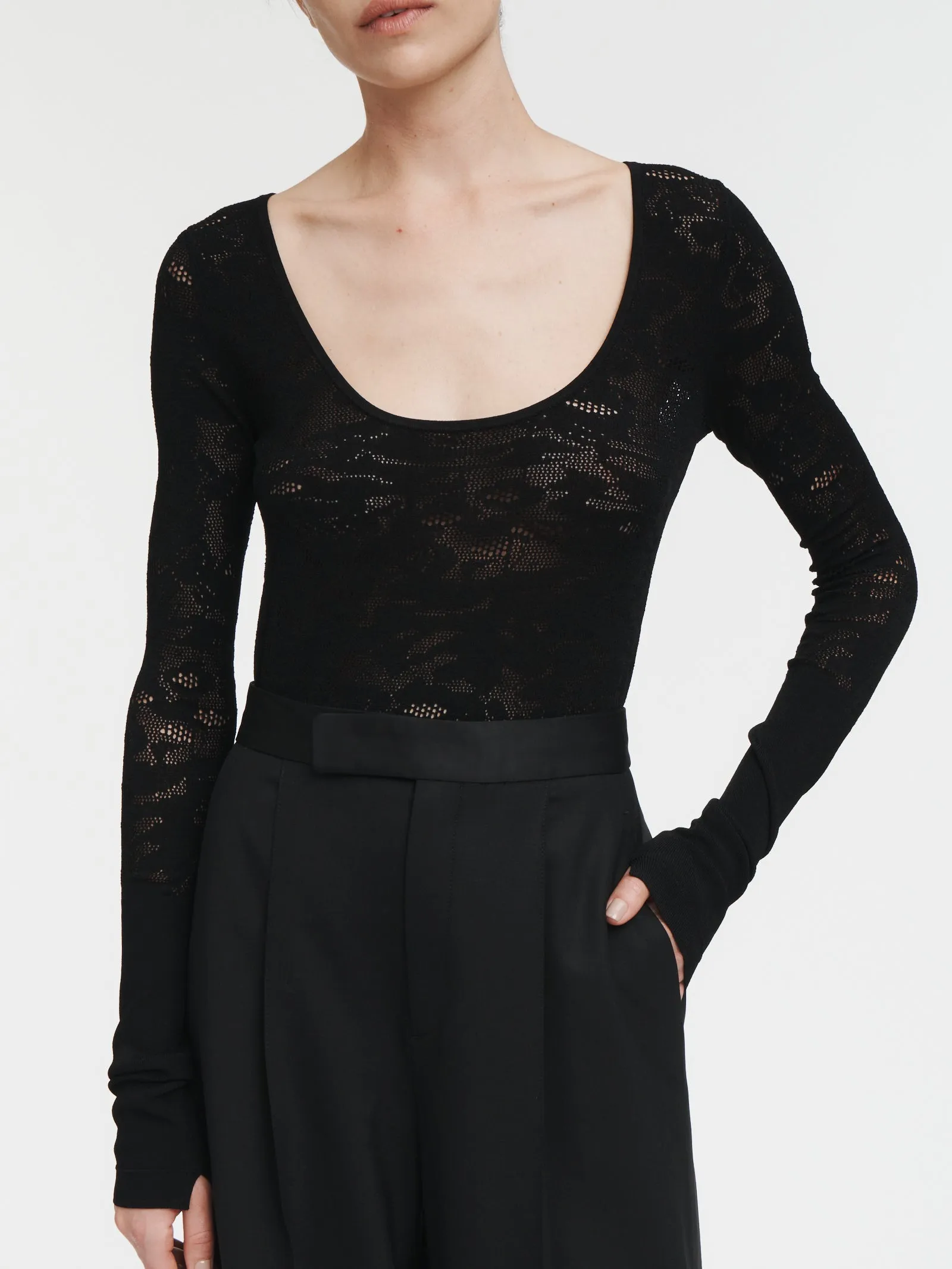 Ballet Lace Top in Black sold by MARIA McMANUS
