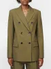 Double Breasted 6 Button Blazer in Loden Green sold by MARIA McMANUS