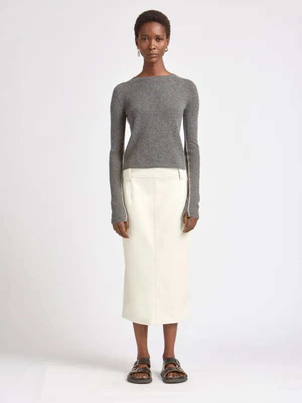 Feather Weight Crew in Charcoal sold by MARIA McMANUS