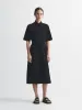 Short Sleeve Pocket Shirt Dress in Black Poplin sold by MARIA McMANUS