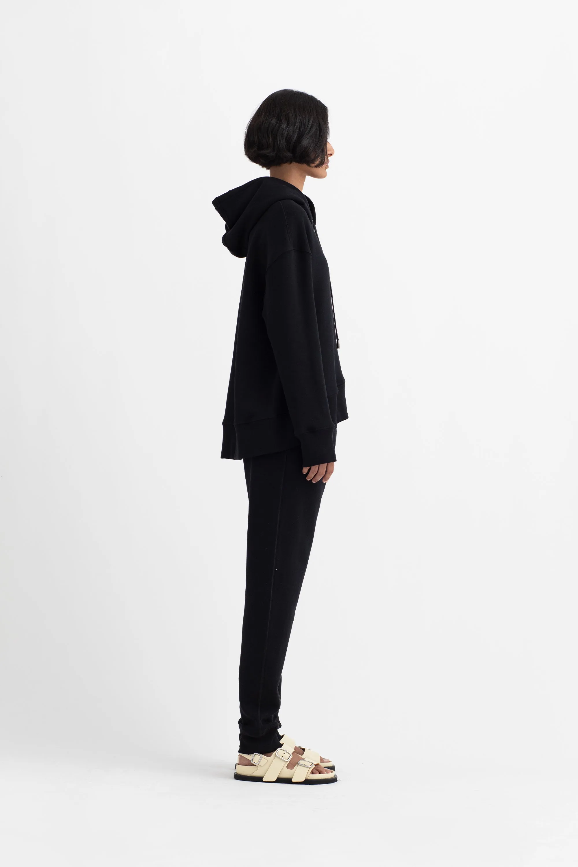 Organic Cotton Trapeze Hoodie in Black sold by MARIA McMANUS product image thumbnail 2
