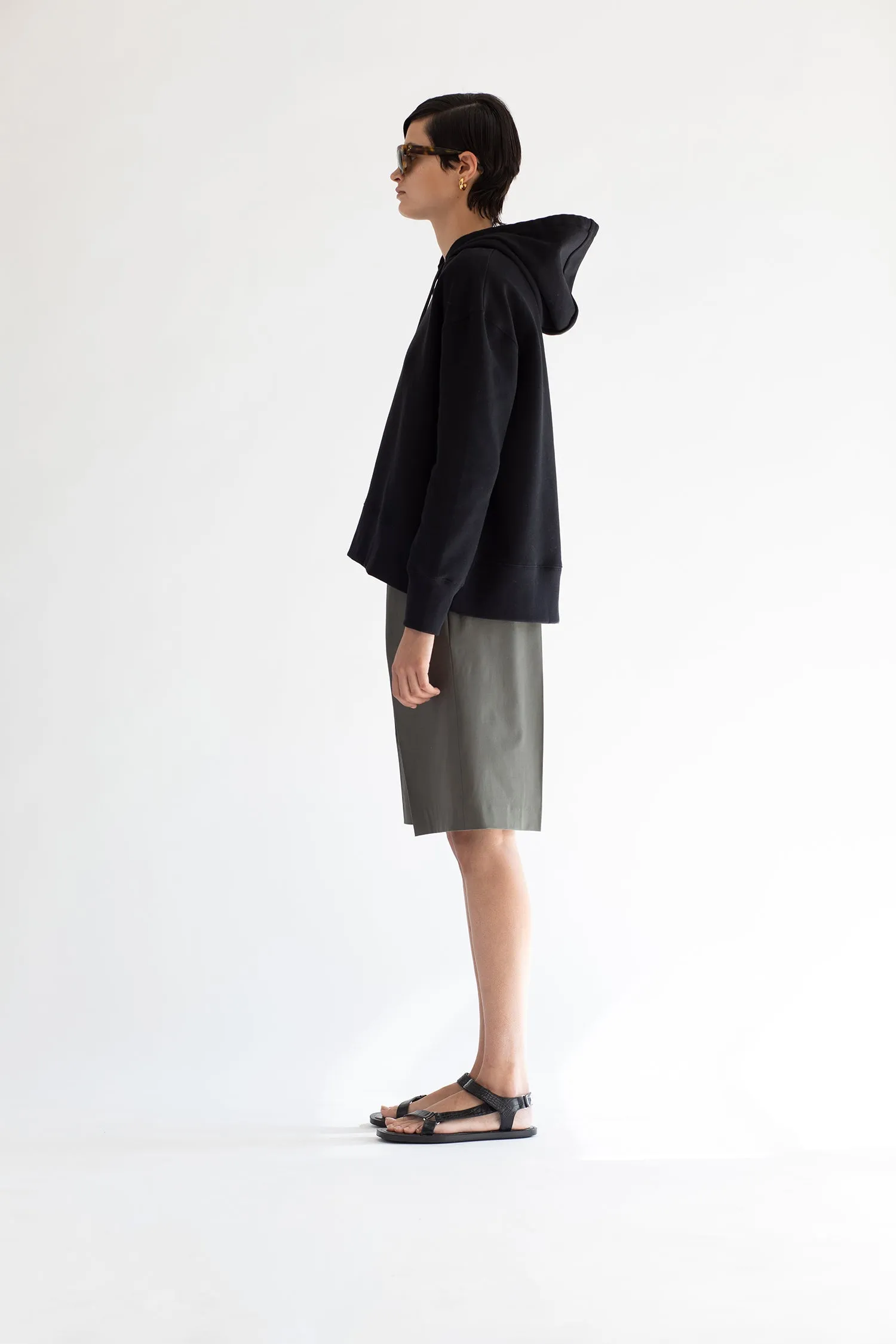 Organic Cotton Trapeze Hoodie in Black sold by MARIA McMANUS product image thumbnail 5