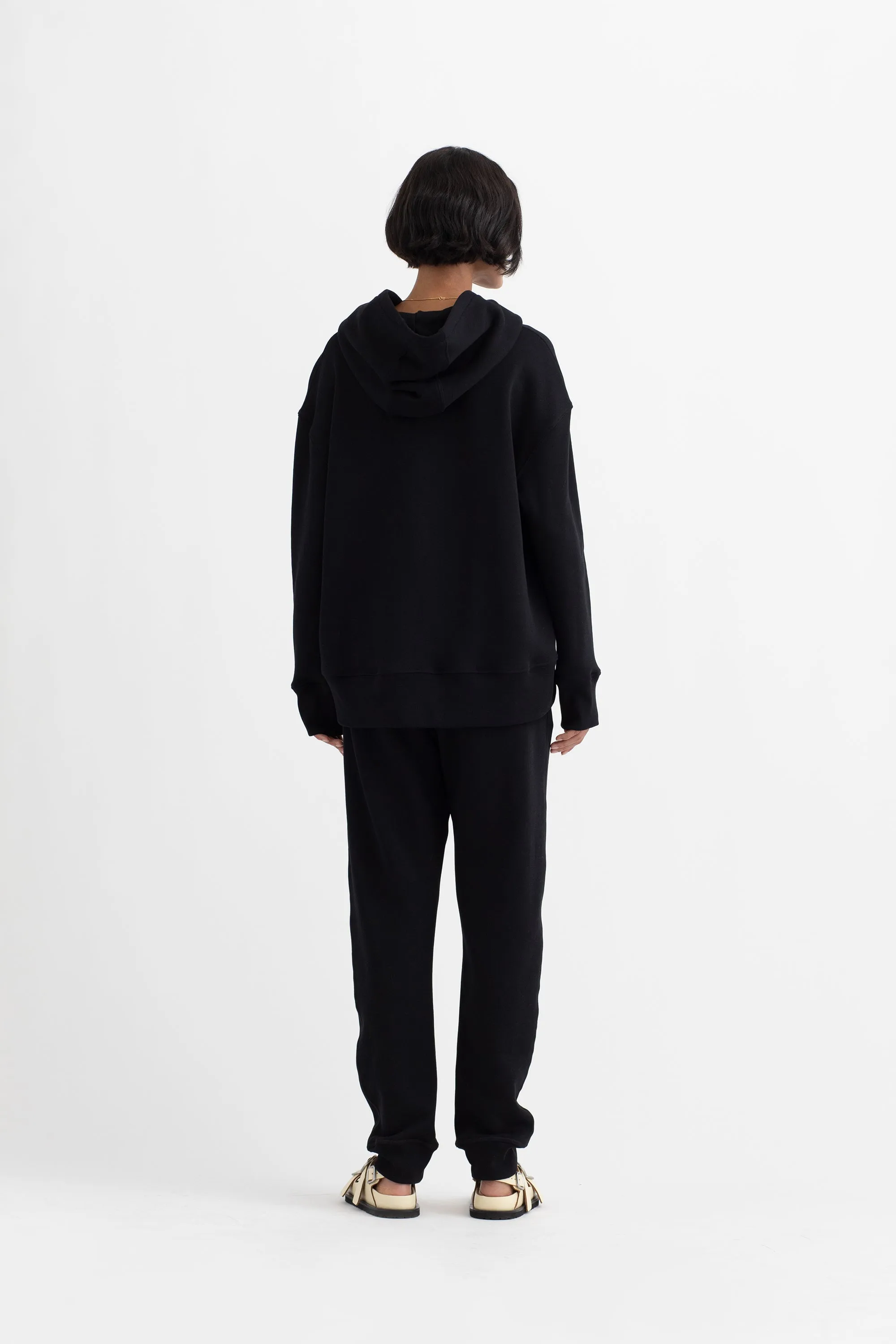 Organic Cotton Trapeze Hoodie in Black sold by MARIA McMANUS product image thumbnail 3