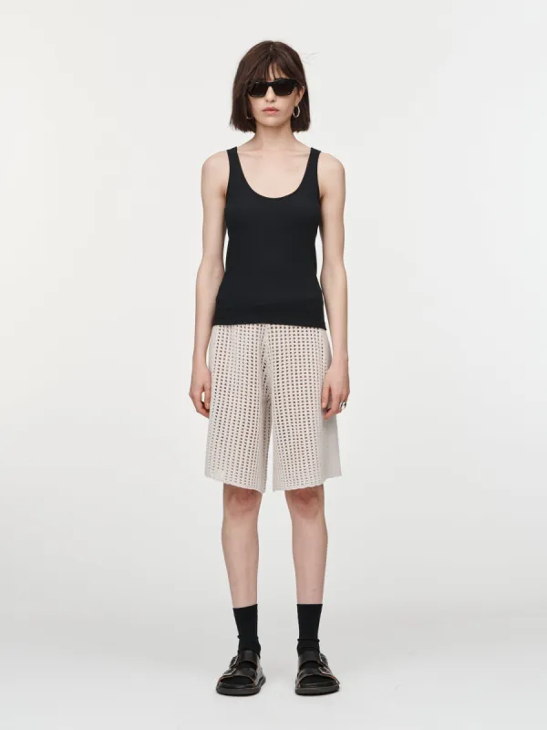 Ribbed Tank Top in Black sold by MARIA McMANUS