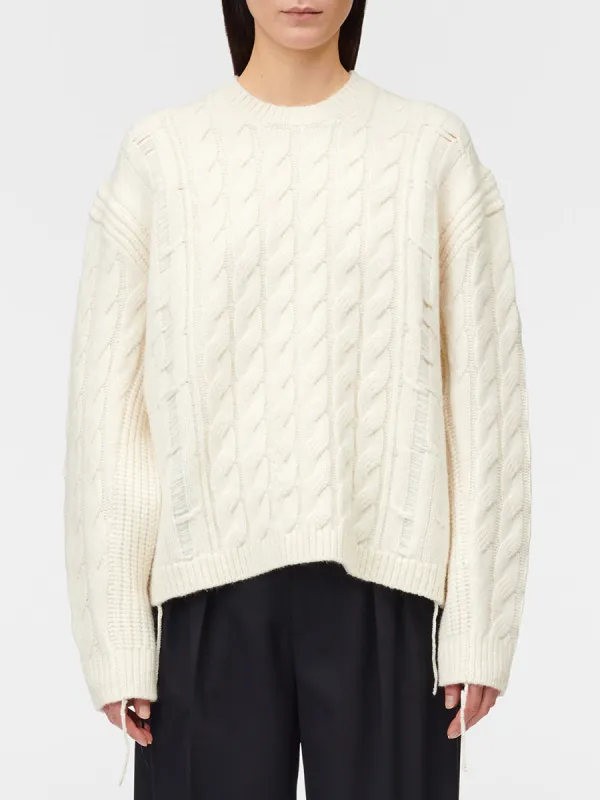 Oversized Aran Crew in Ivory sold by MARIA McMANUS