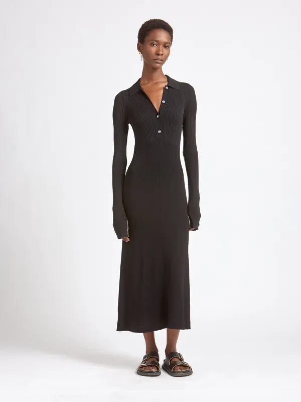 Collar Dress in Black sold by MARIA McMANUS