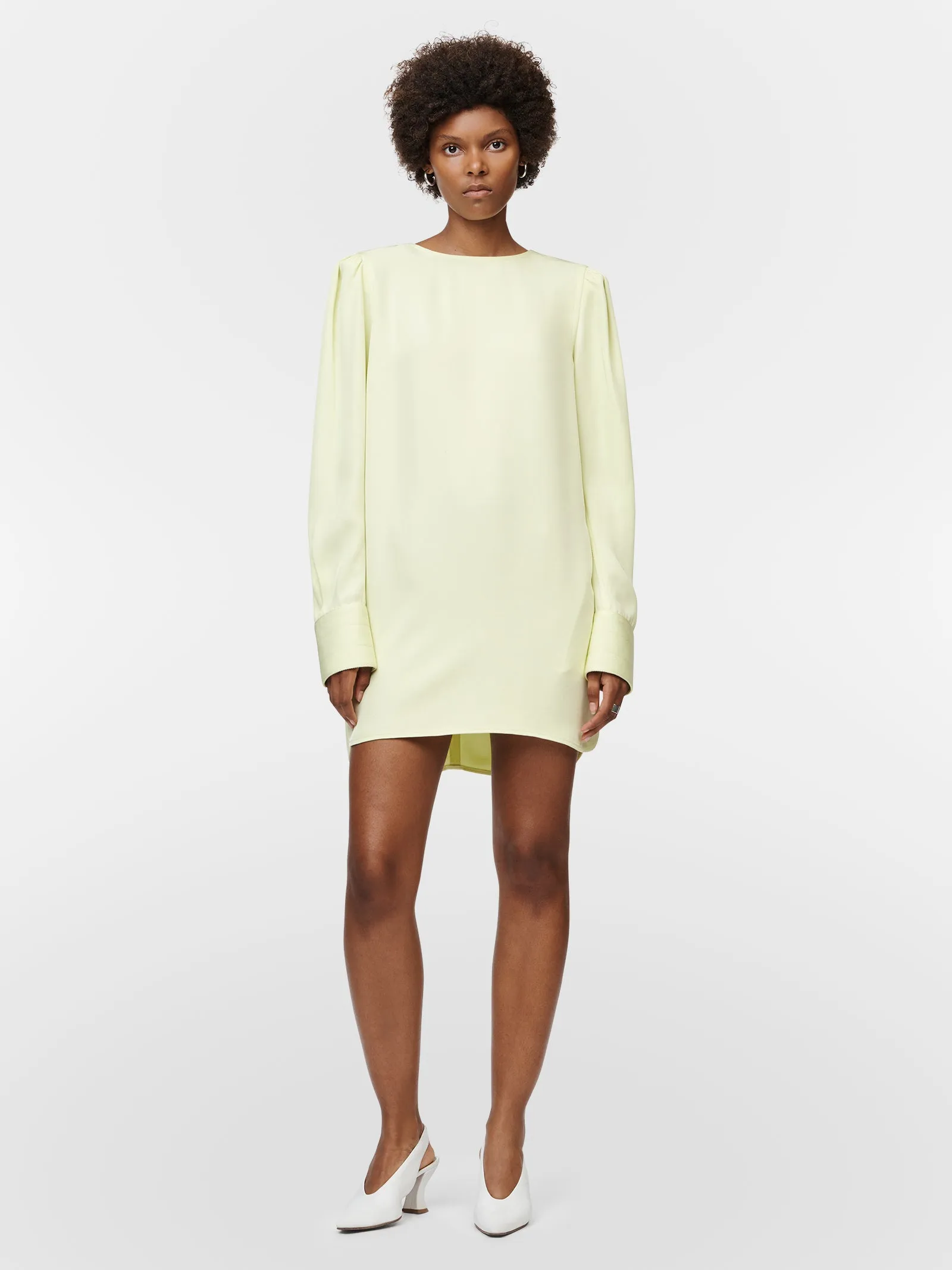 Gathered Shoulder Mini Dress in Lemon Ice sold by MARIA McMANUS product image thumbnail 5