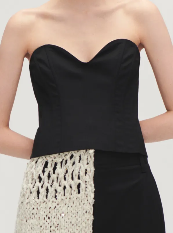 Strapless Bustier in Black made by MARIA McMANUS