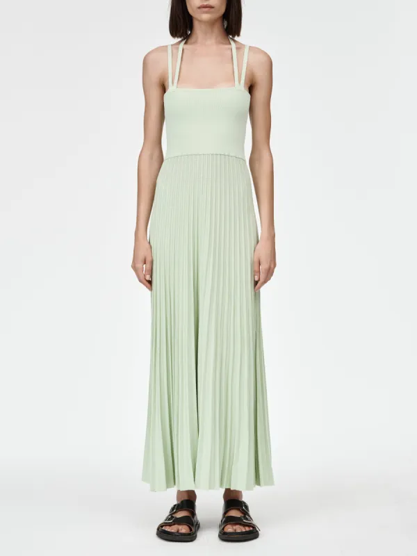 Halter Neck Dress in Aegean Green made by MARIA McMANUS
